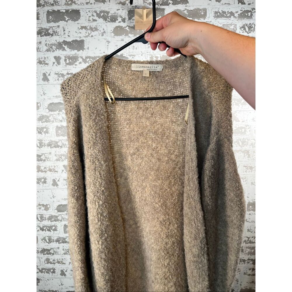 Lineamaglia made in Italy | women tan wool and alpac blend knitted cardigan